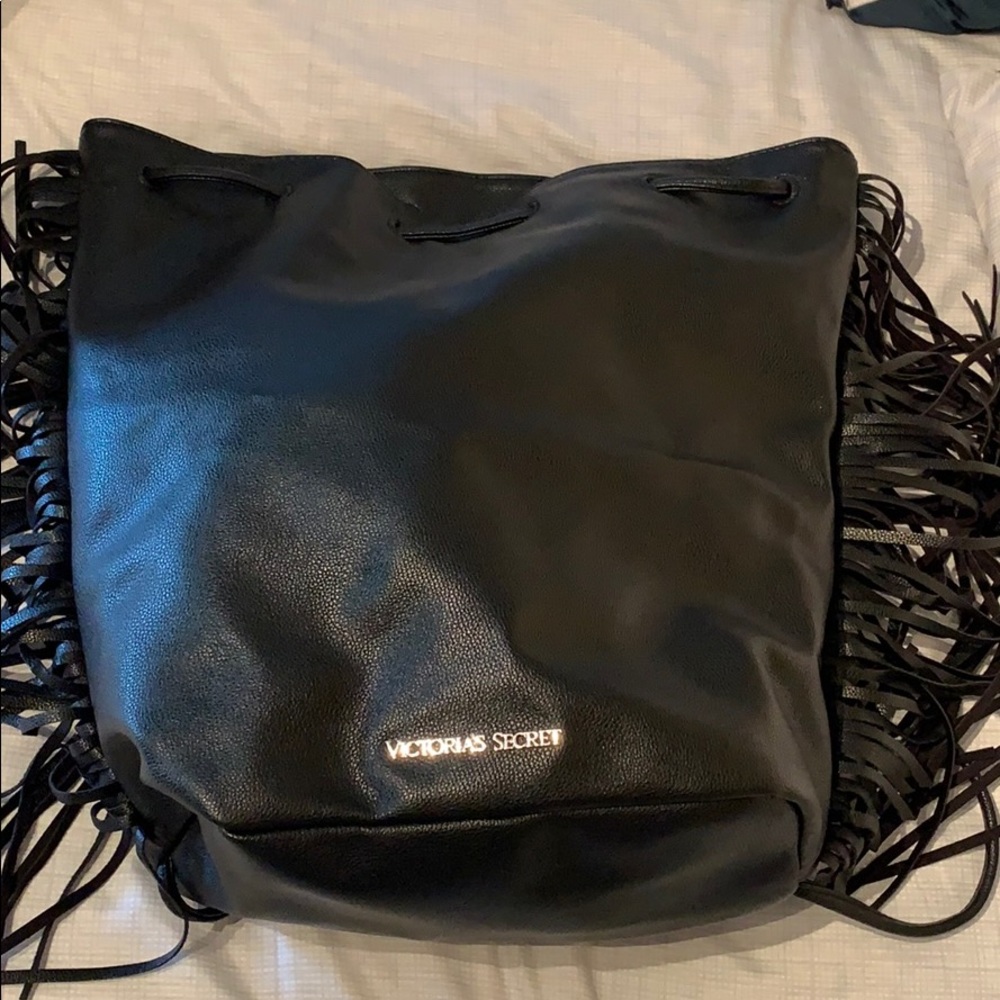 Victoria Secret fringe backpack in Black